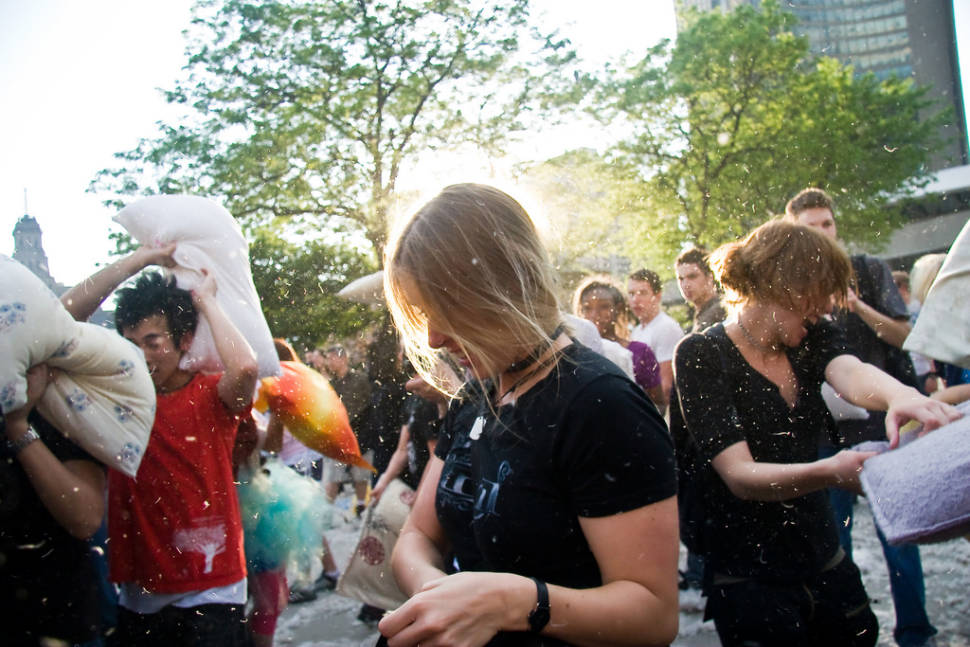 Best time for Giant Pillow Fight in Toronto