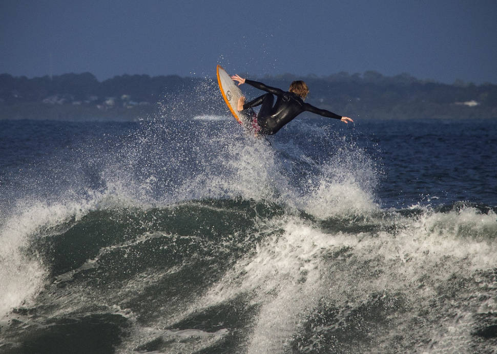 Surfing at Point Leo, Mornington Peninsula
