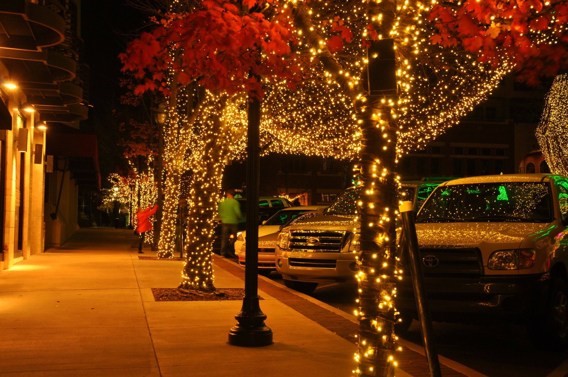 Luci di Natale su Fayetteville Downtown Square