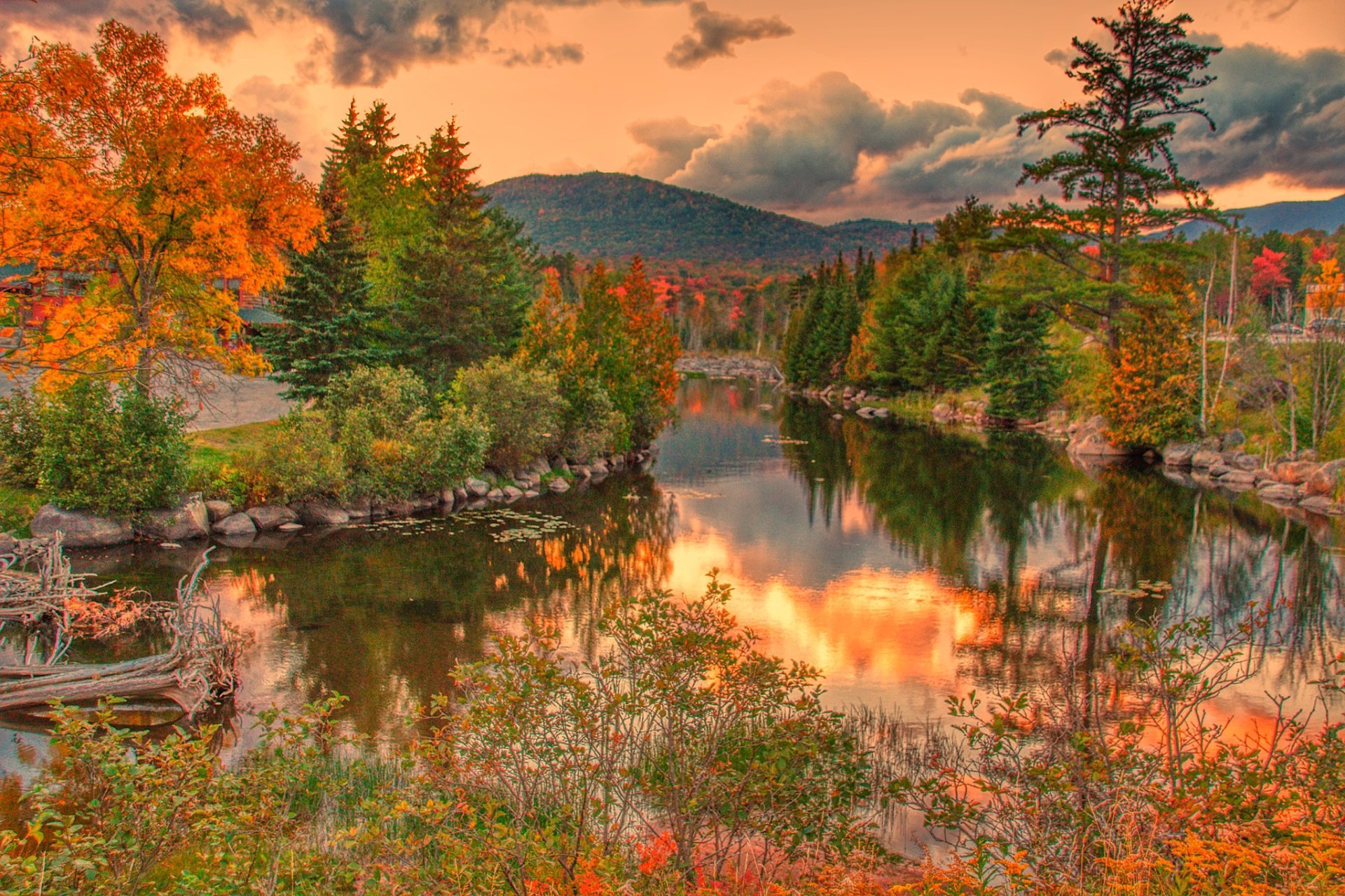 Folhagem de outono do Lago Placid