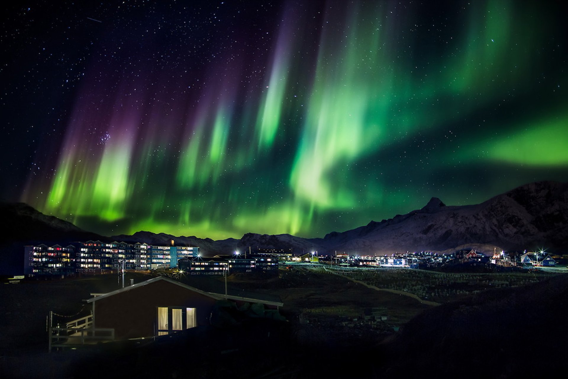 Auroras Boreais ou Luzes do norte, Groenlândia, 2024