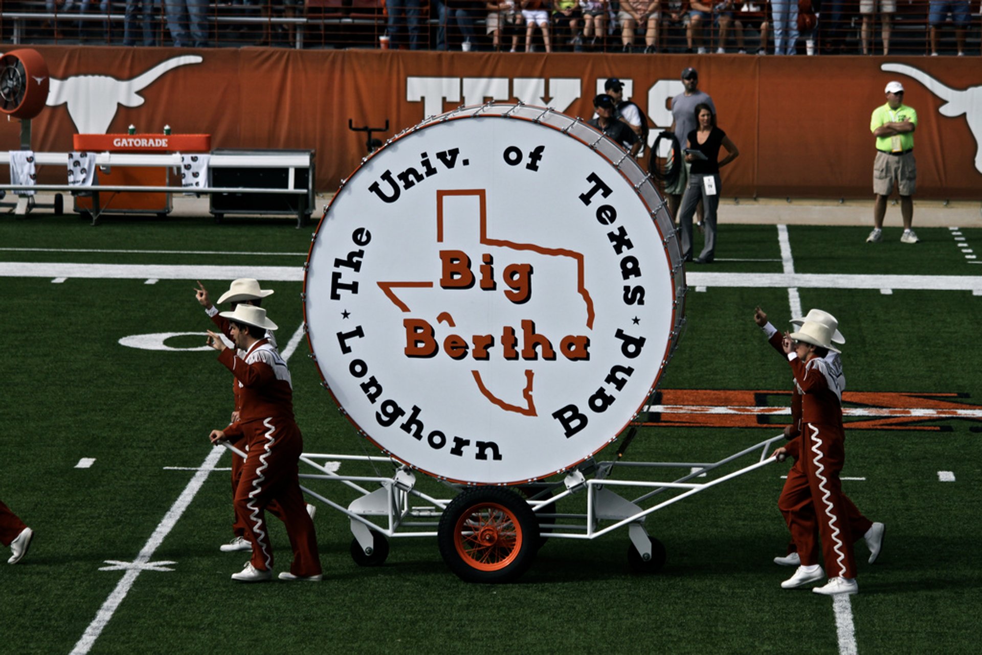 Jogo De Futebol Da Faculdade Dos Longhorns De Texas Fotografia