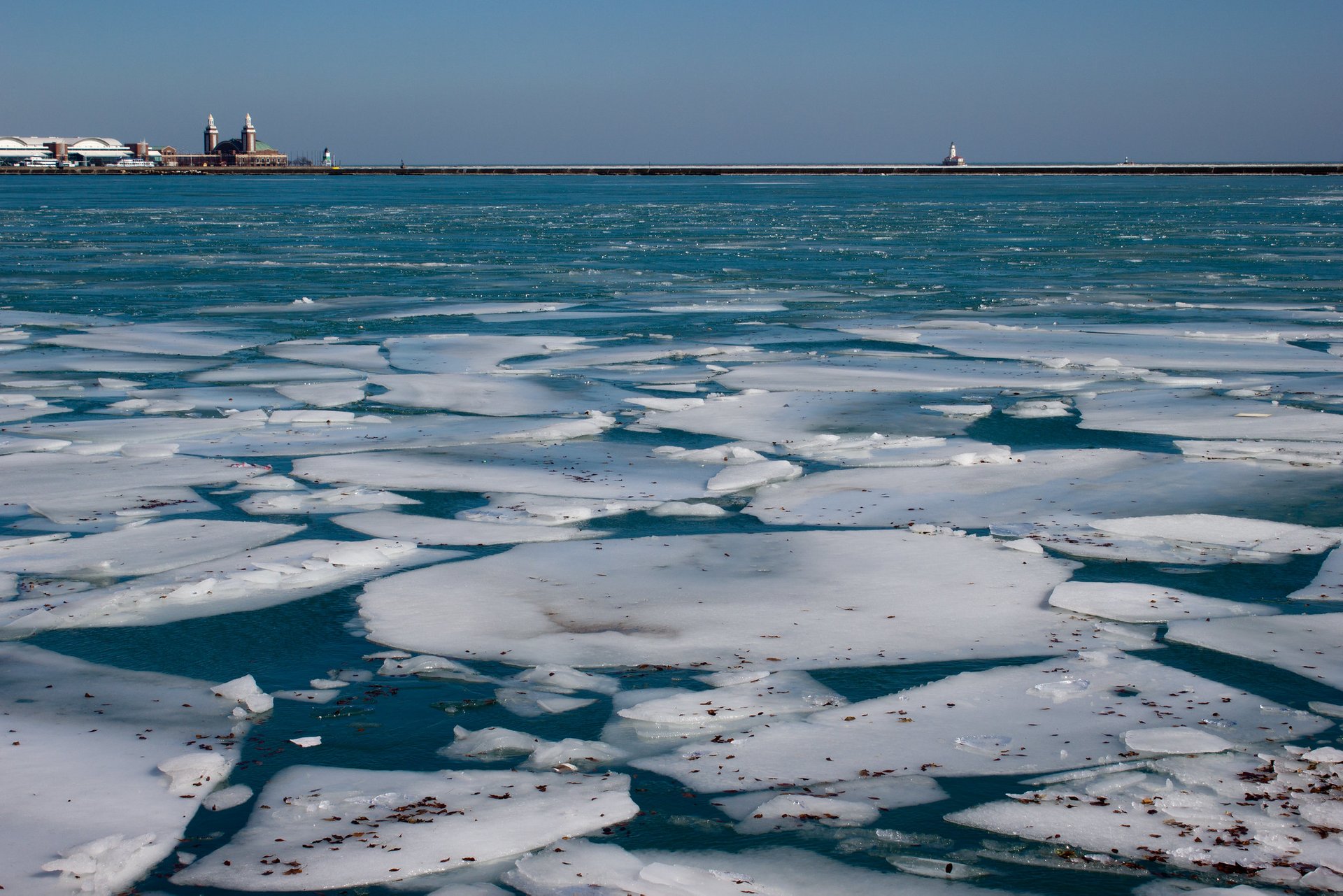 Fragmentos de hielo en los Grandes Lagos