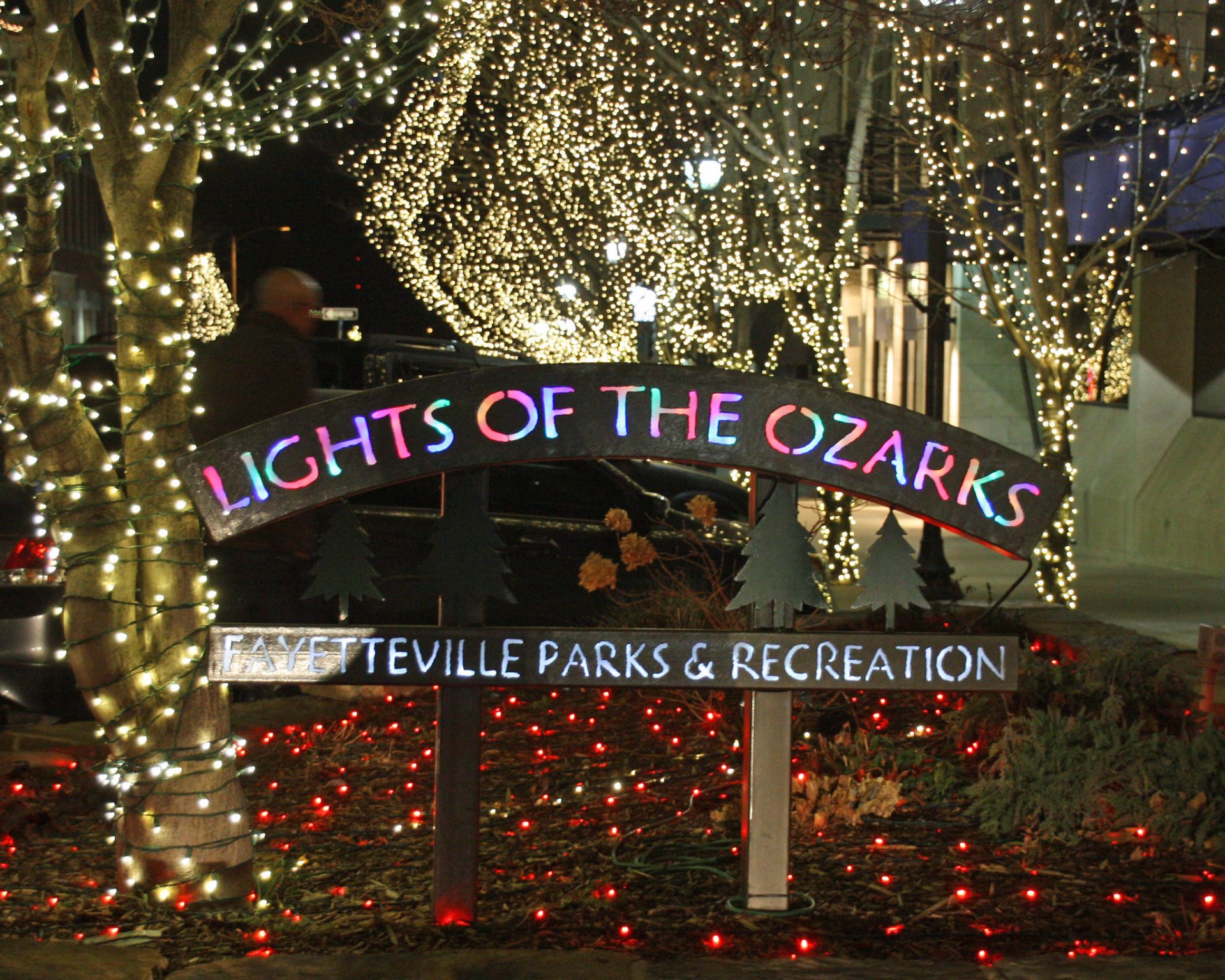 Luzes de Natal em Fayetteville Downtown Square