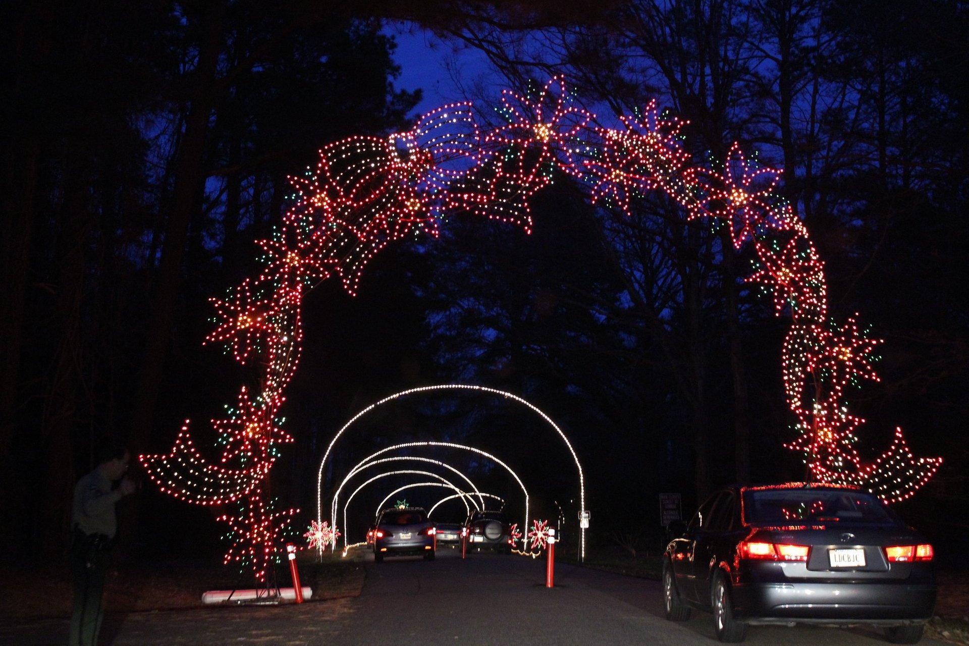 Luci di Natale attraverso Virginia