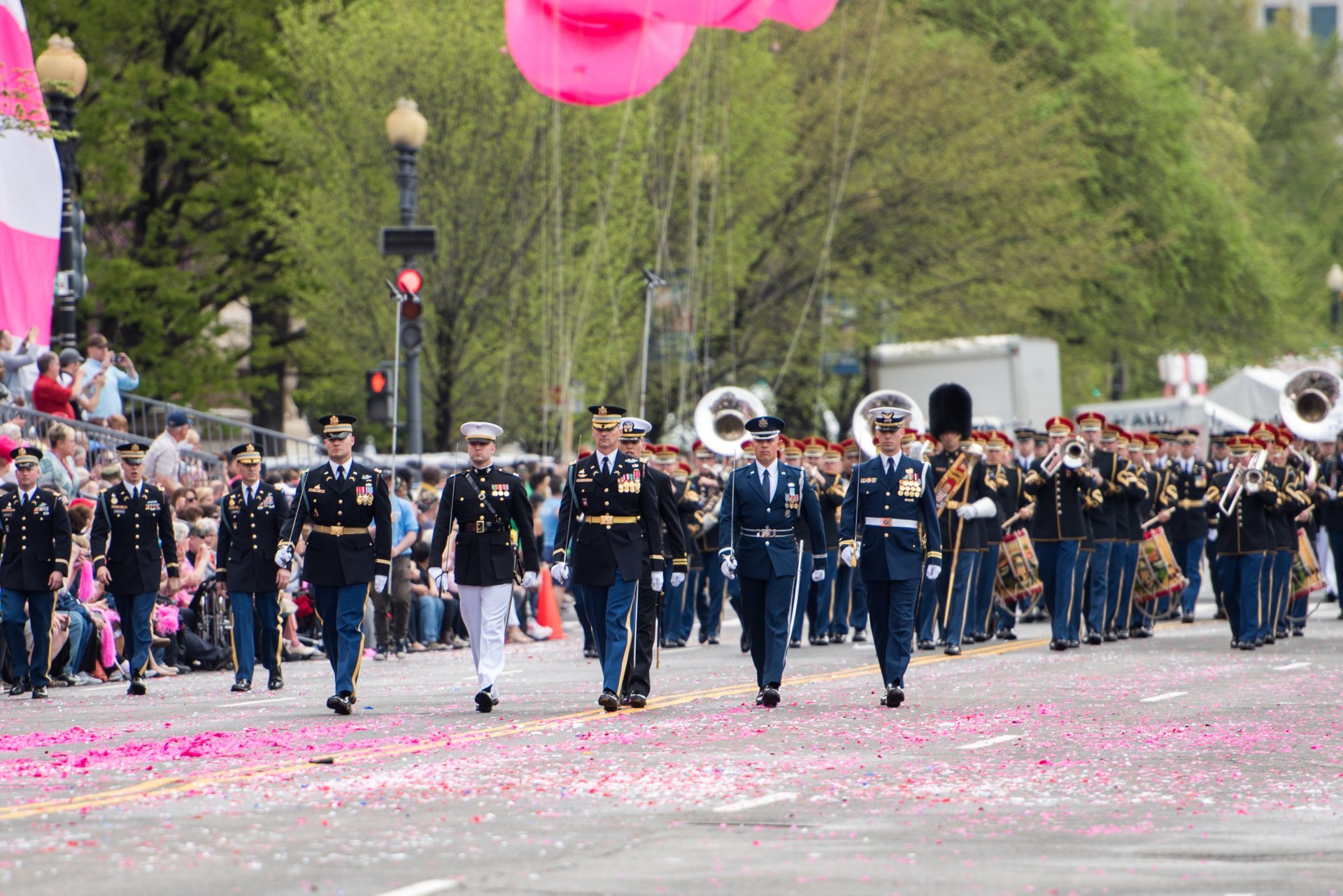 Cheerleaders for the Washington Wizards in the National Cherry Blossom  Festival Parade, Washington DC Stock Photo - Alamy