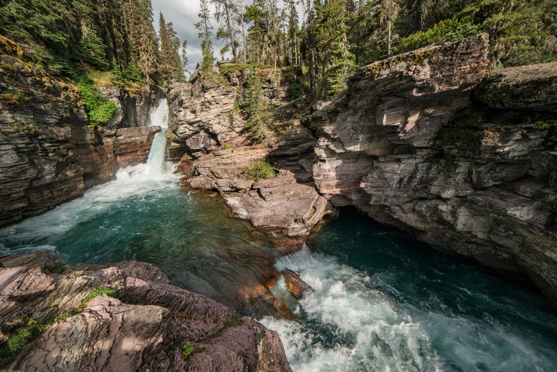 St. Mary Falls y Virginia Falls