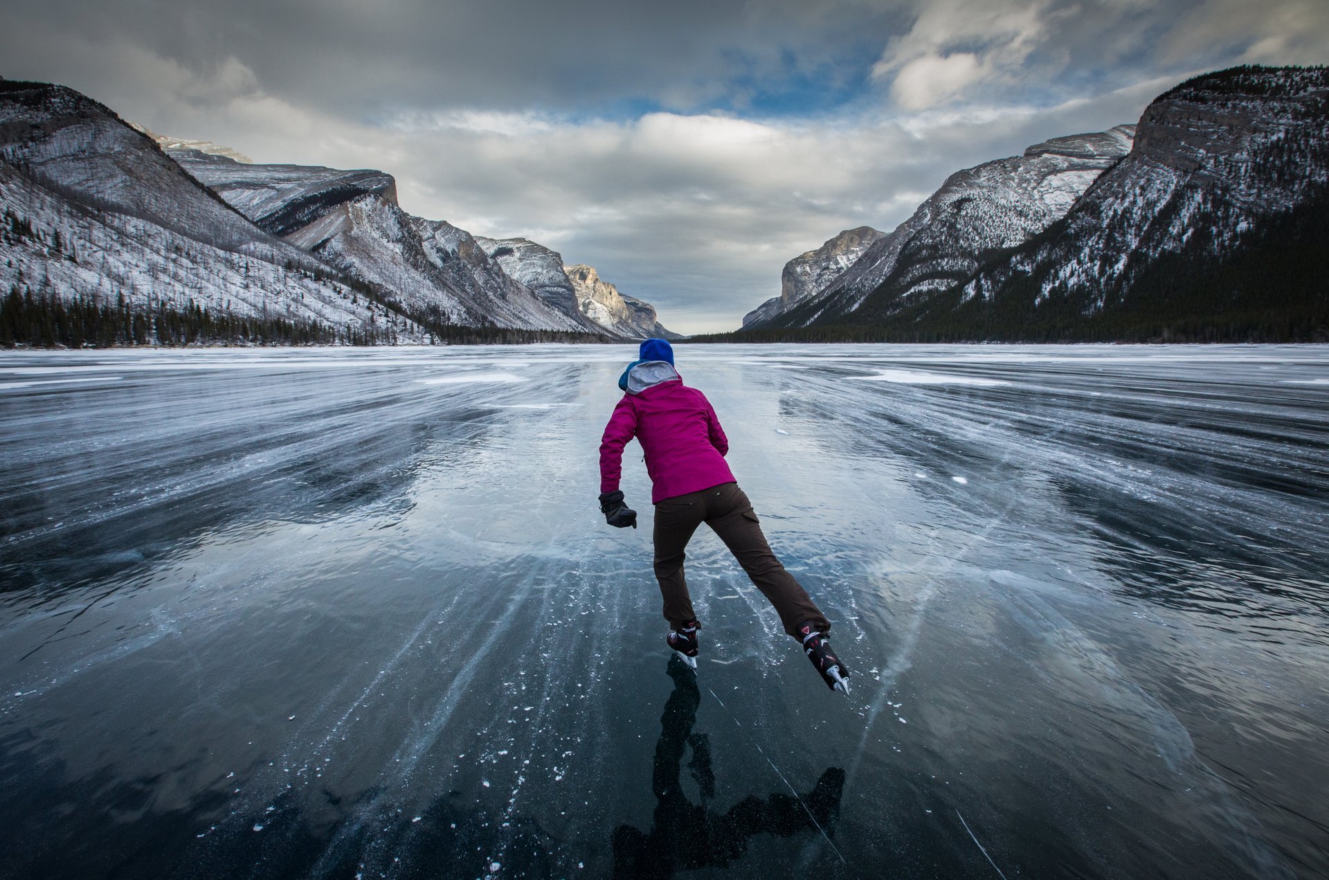 Patinare sul lago Louise