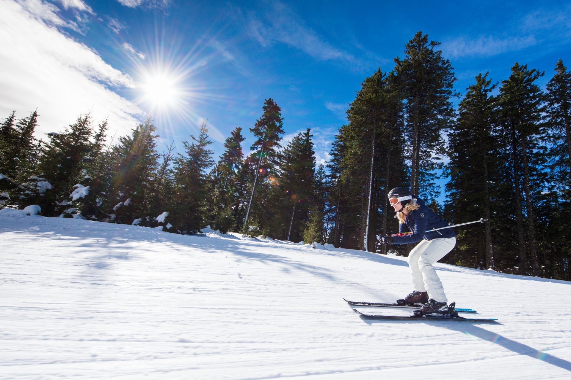 Skifahren und Snowboarding