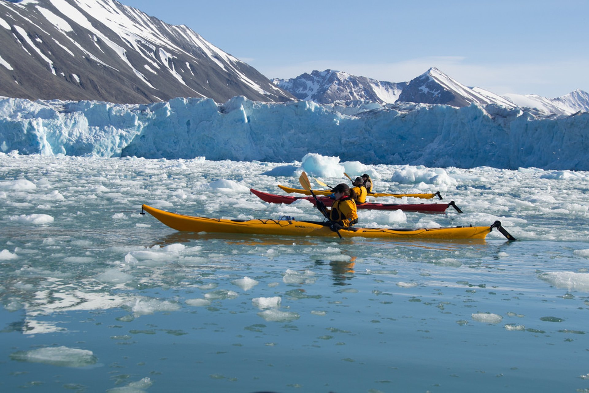 Kayaking by Glaciers