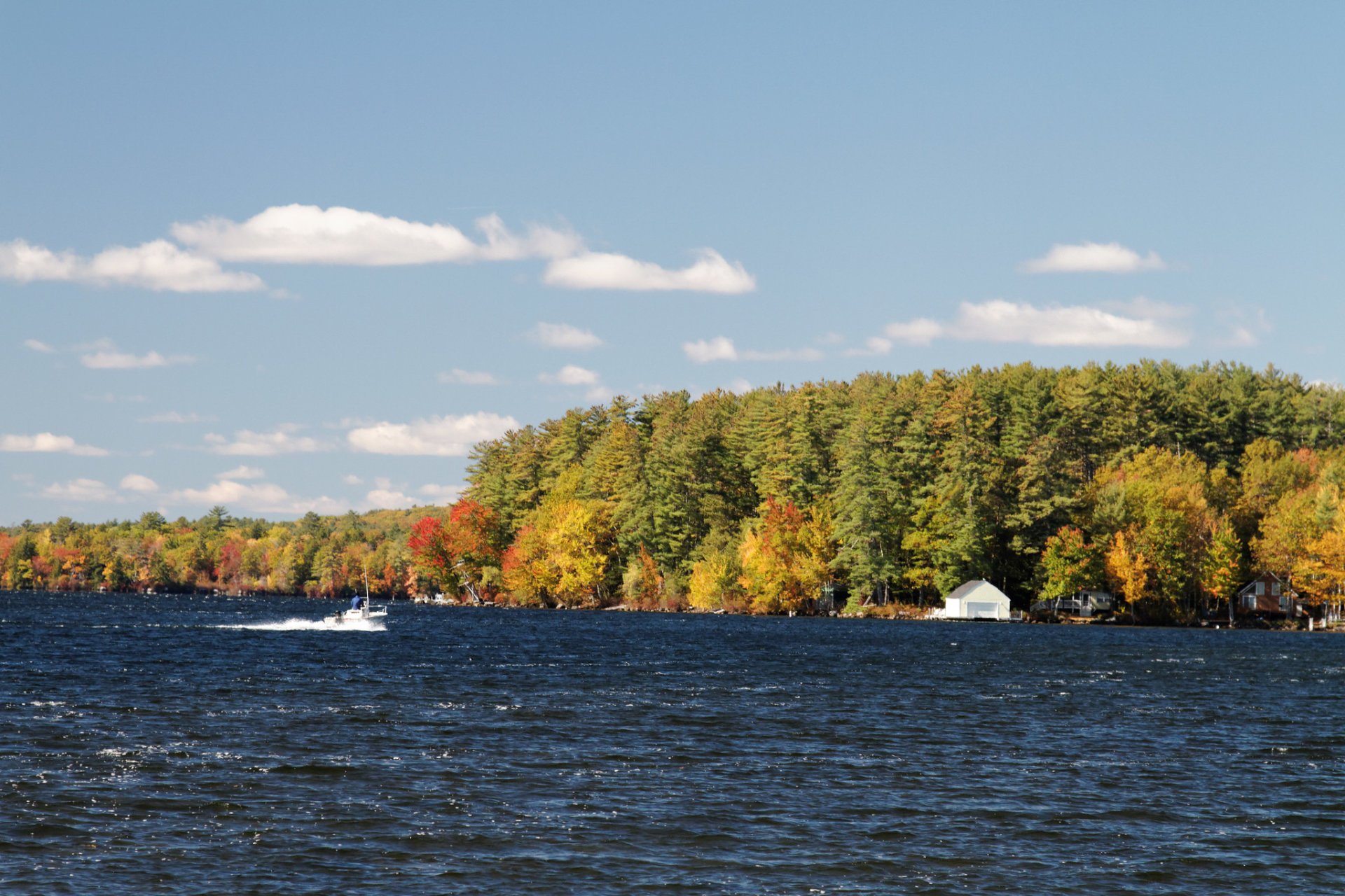 Der Winnipesaukee-See Herbstlaube