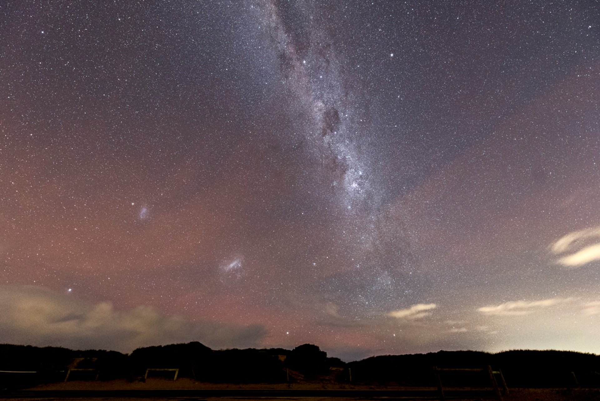 Aurora Australis ou Luzes do Sul, Tasmânia, 2024