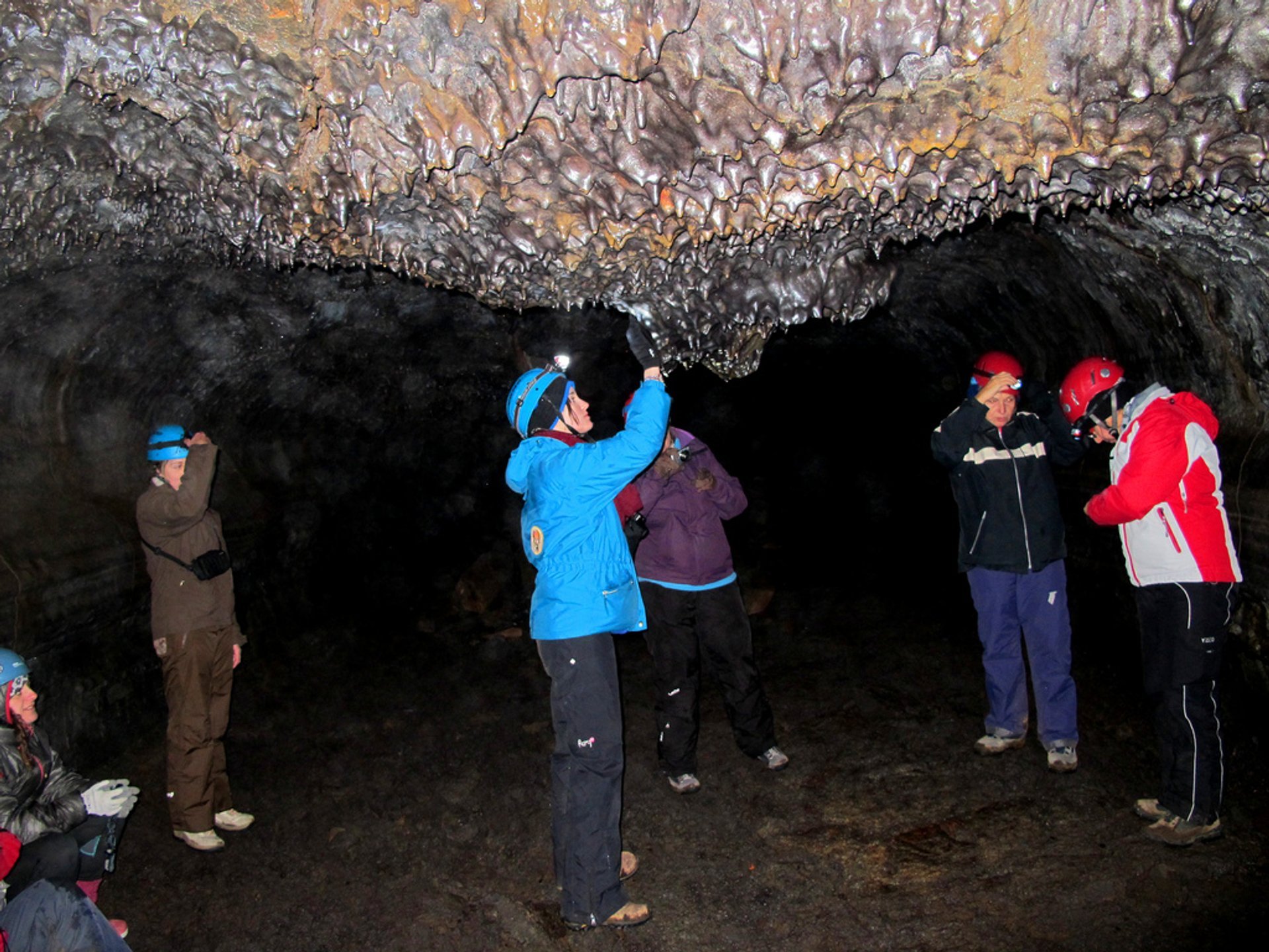 Caving in Leiðarendi Lava Tube