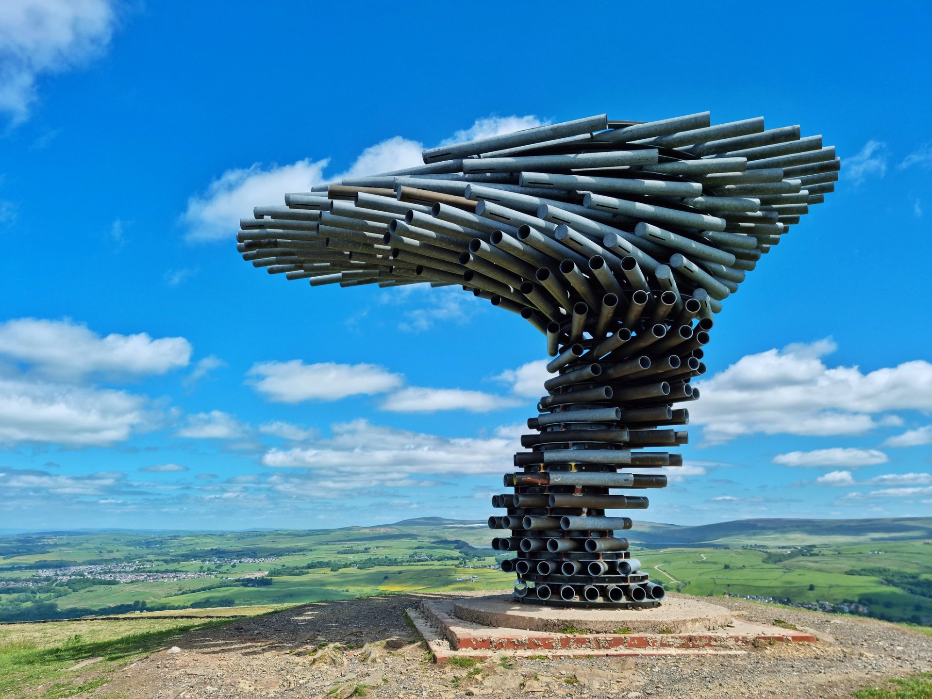 The Singing Ringing Tree is a wind powered sound sculpture, which produces  penetrating choral sounds covering a range of several octaves. : r/pics