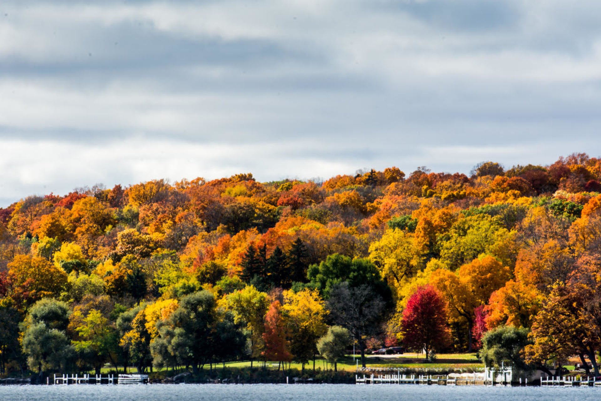 Herbstlaub in Lake Geneva