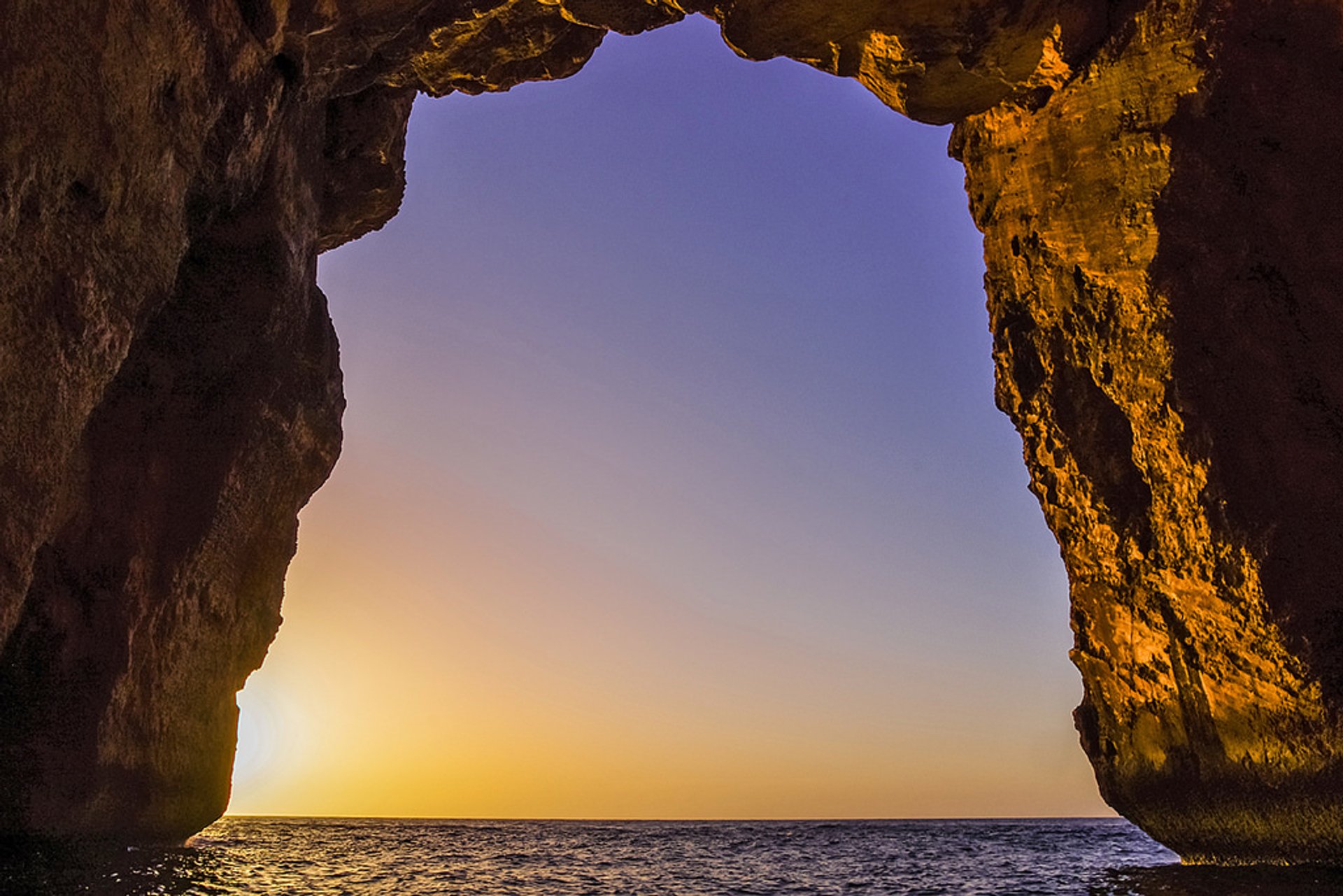 Puesta del sol en Ventana Azul