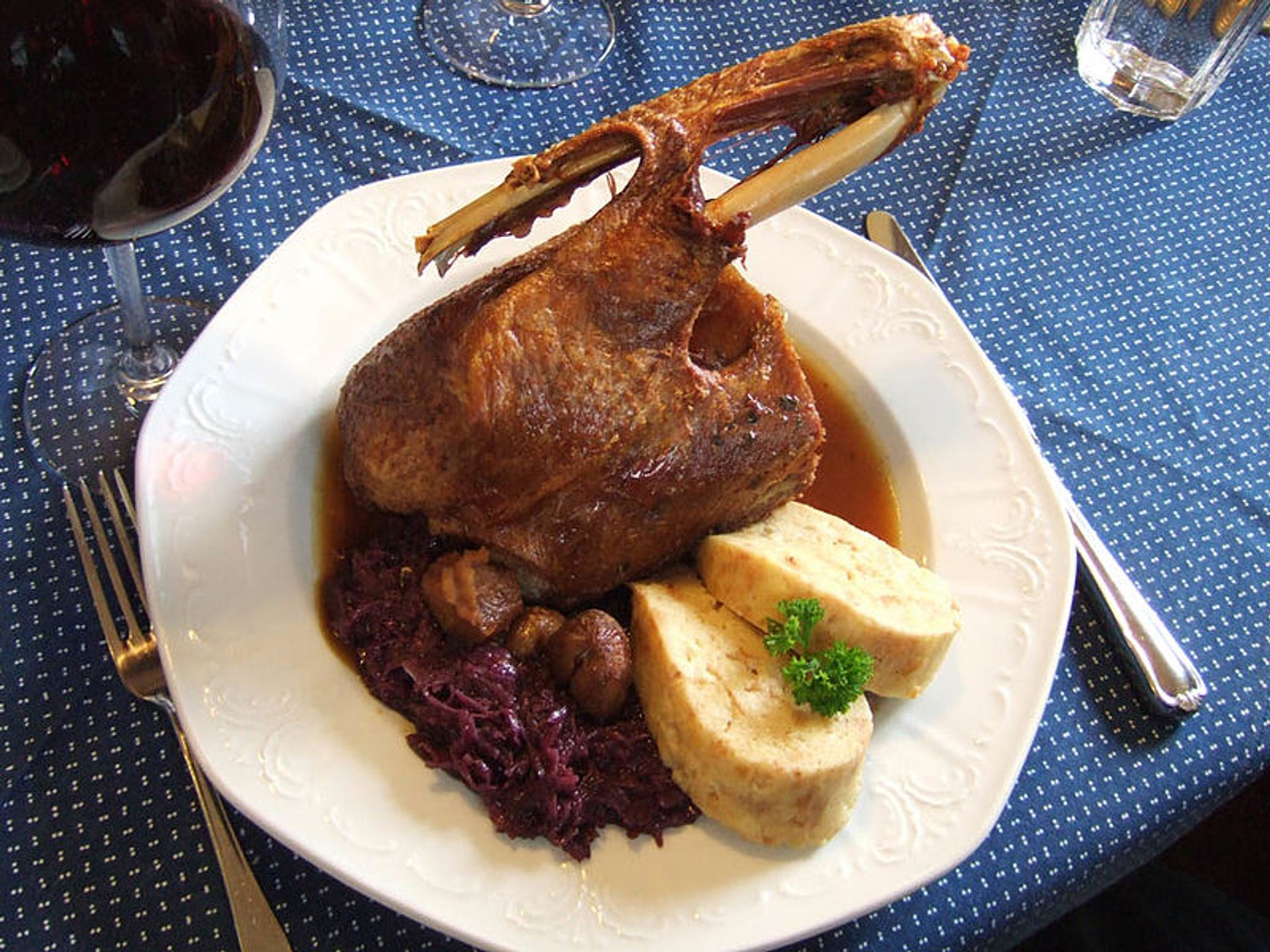Goose with Blaukraut and Bread Dumpling (Serviettenknödel)