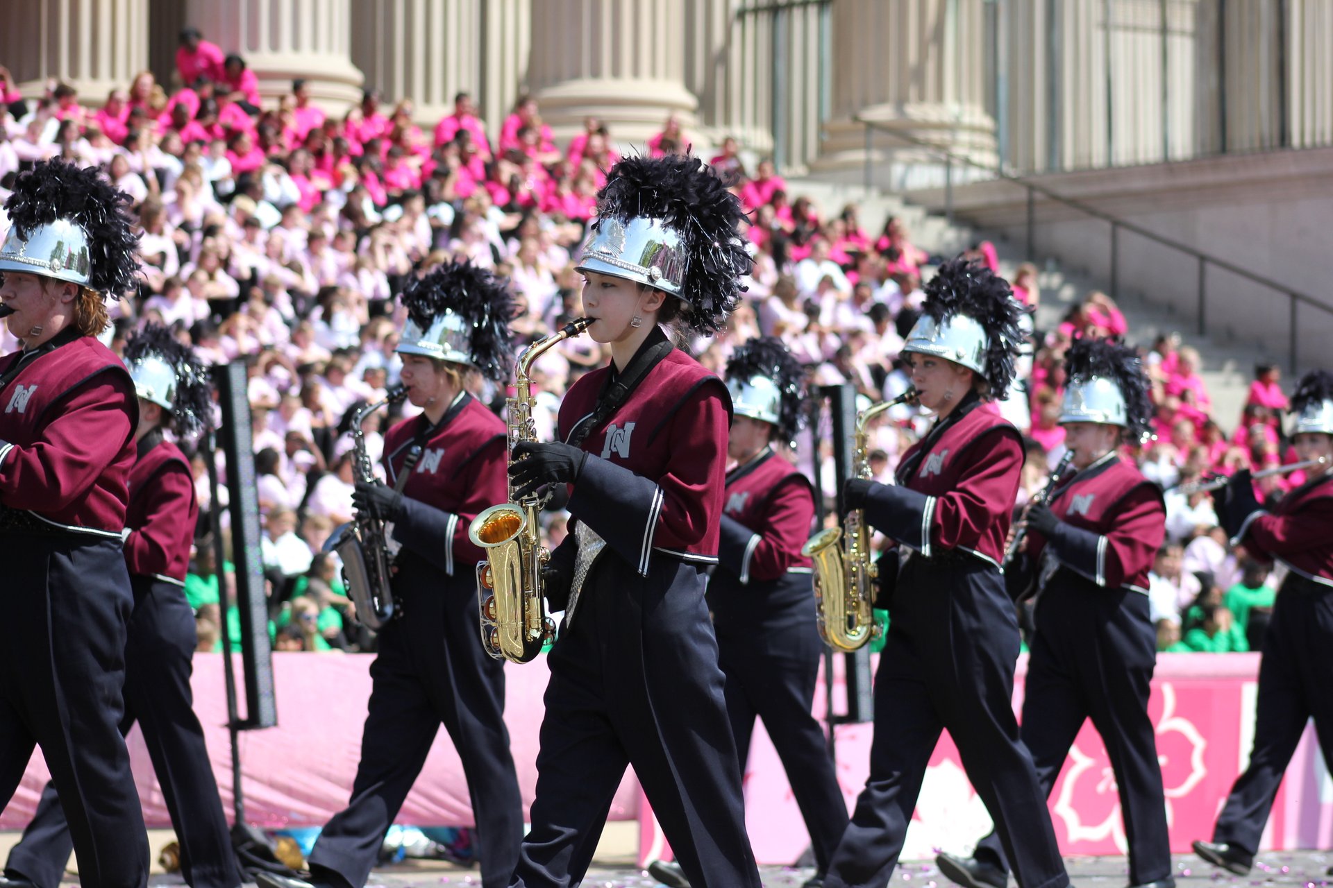 High School marching band at National Cherry Blossom Festival