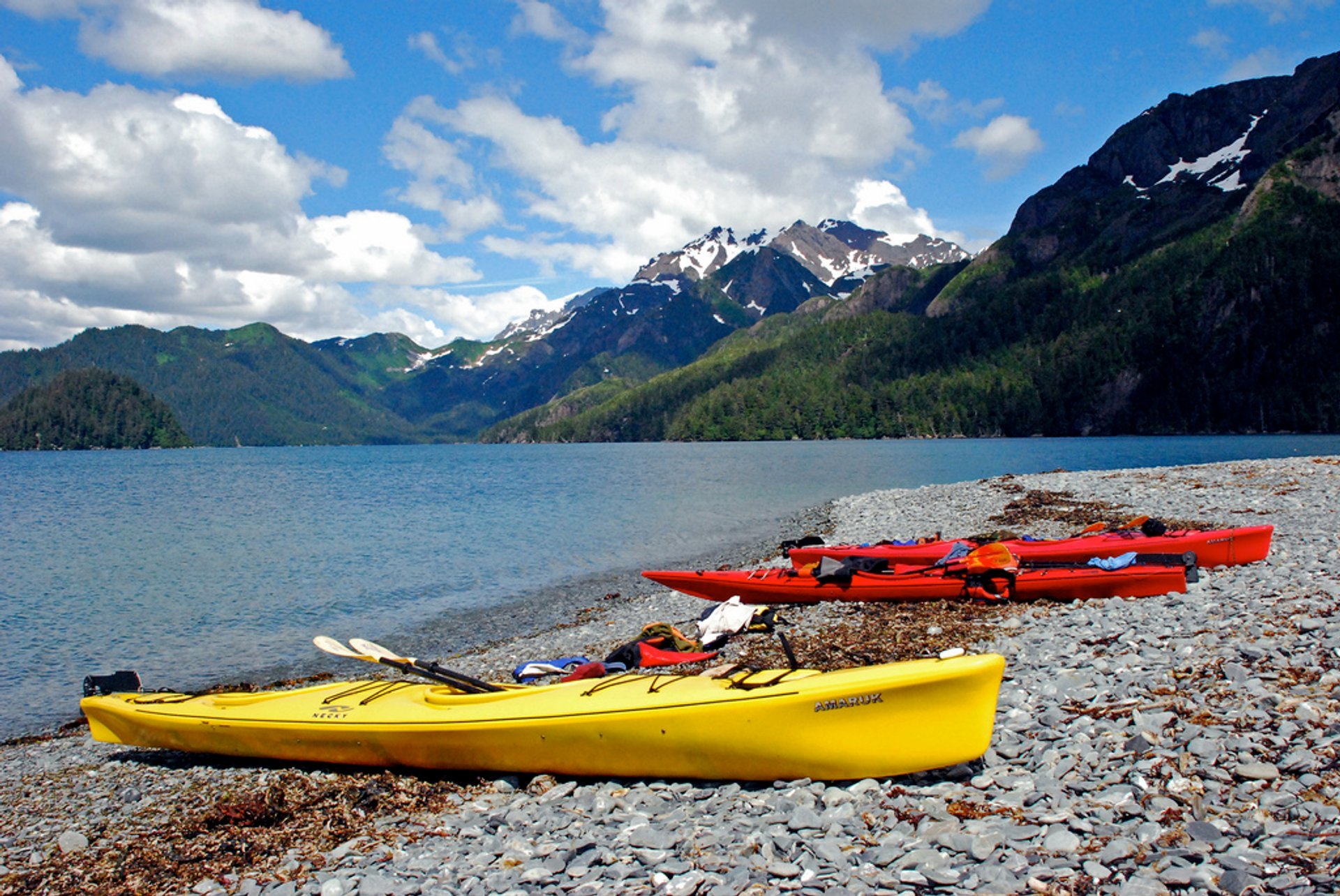 Kayaking among the Kenai Fjords