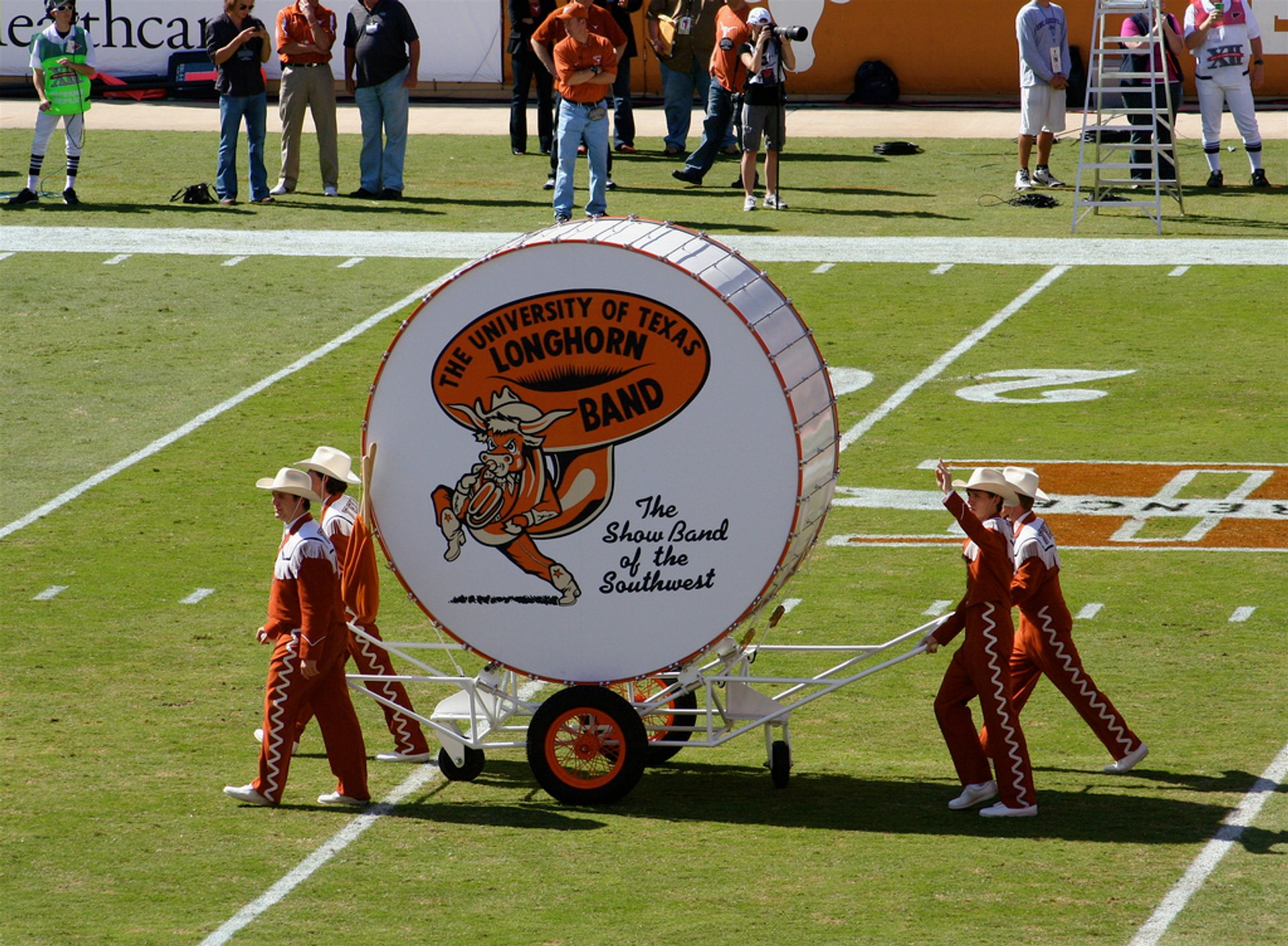 Jogo De Futebol Da Faculdade Dos Longhorns De Texas Fotografia