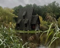 Das Haus des Jägers am See in Zbrui