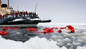 Croisière de brise-glace et flottant sur glace