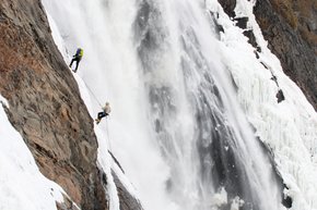Climbing the Frozen Montmorency Falls