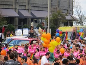 Munich, Germany. 15th July, 2017. Pride car. Today the Pride (Christopher  Street Day) took place in Munich. Several political and queer groups such  as some corporations organized it and participated. Credit: Alexander