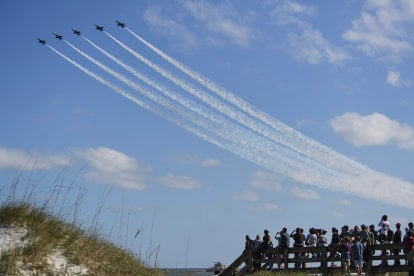 Jacksonville Air Show 2025 in action over Seawalk Pavilion