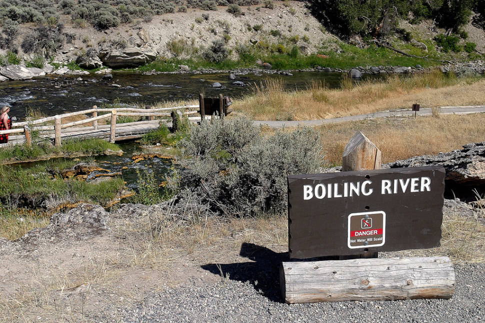 Swim in the Gardner River waters warmed up by the Boiling River flow