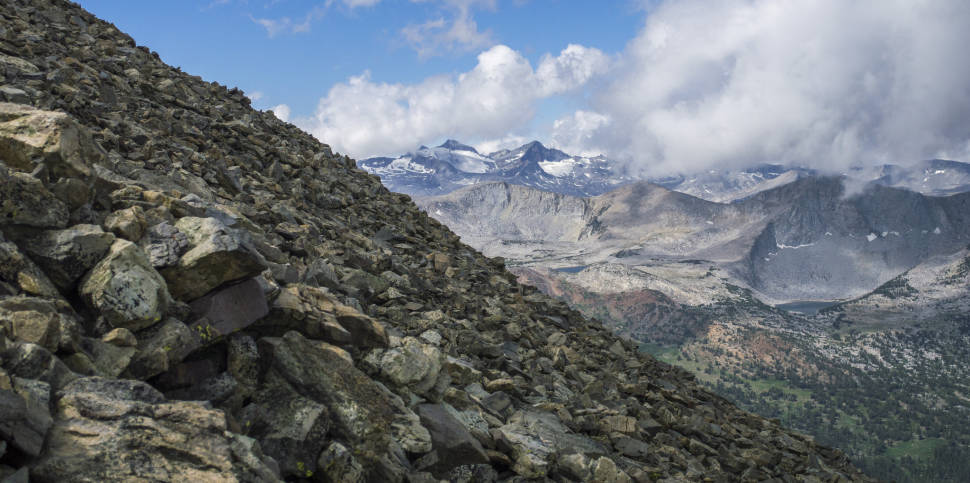 Lyell and Maclure Glaciers from Mount Dana