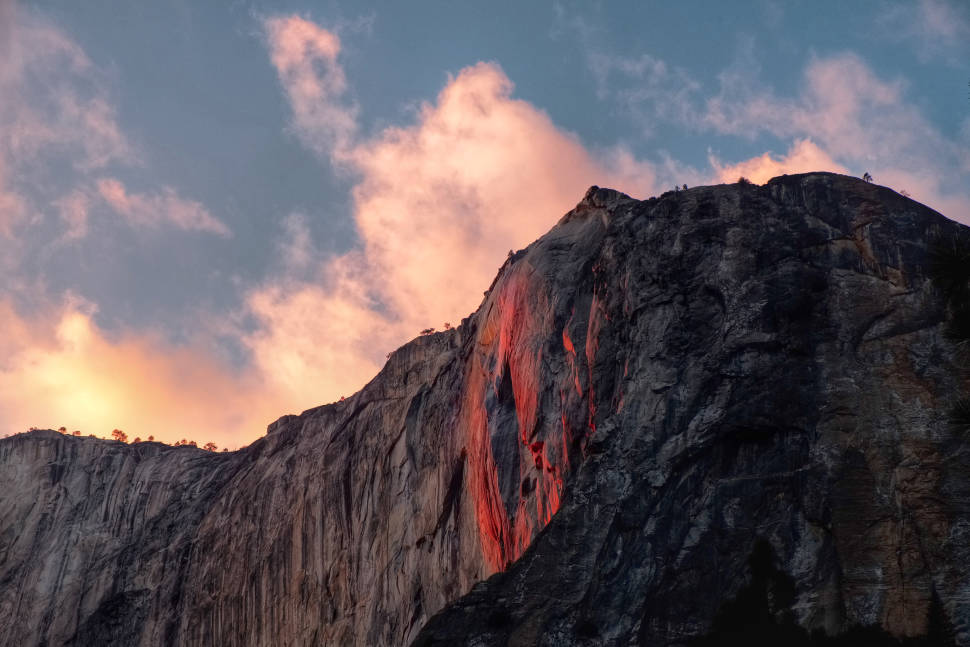 Caption from 2015: "Spent the weekend in Yosemite to witness the firewall that happens once a year around the second week of February. Although there was no waterfall, it was still an amazing experience. Already planning for next year."