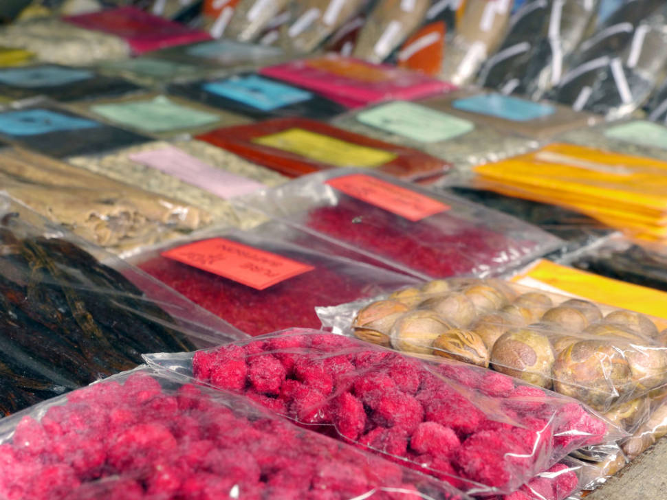 Baobab fruit candy and spices at Darajani Market, Stonetown